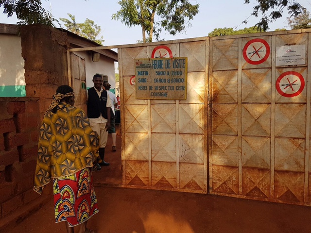 Entrée actuelle de l'hôpital de Bangassou © MSF