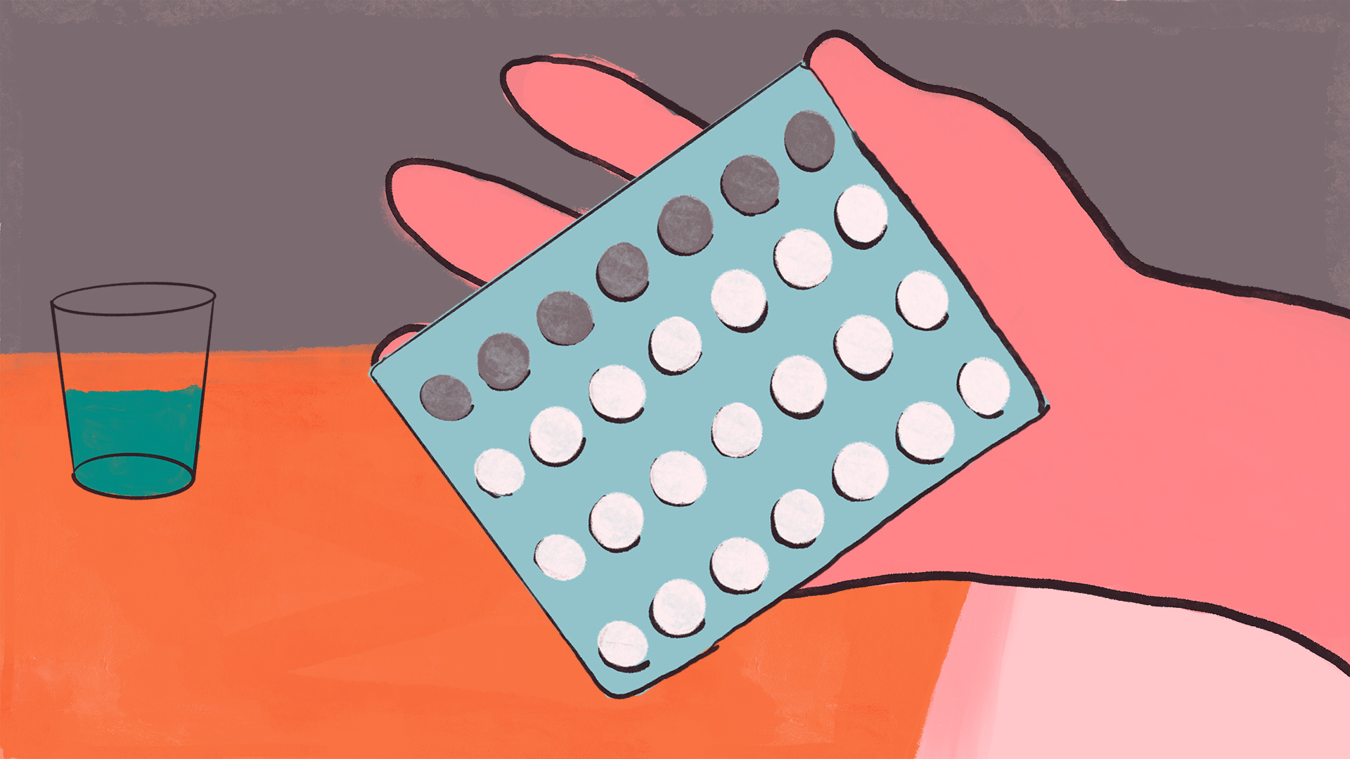 Een illustratie met contraceptiepil