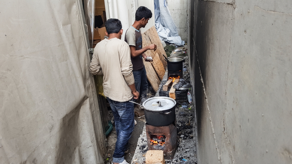 Le camp de Moria sur l'ile de Lesbos en juin 2017