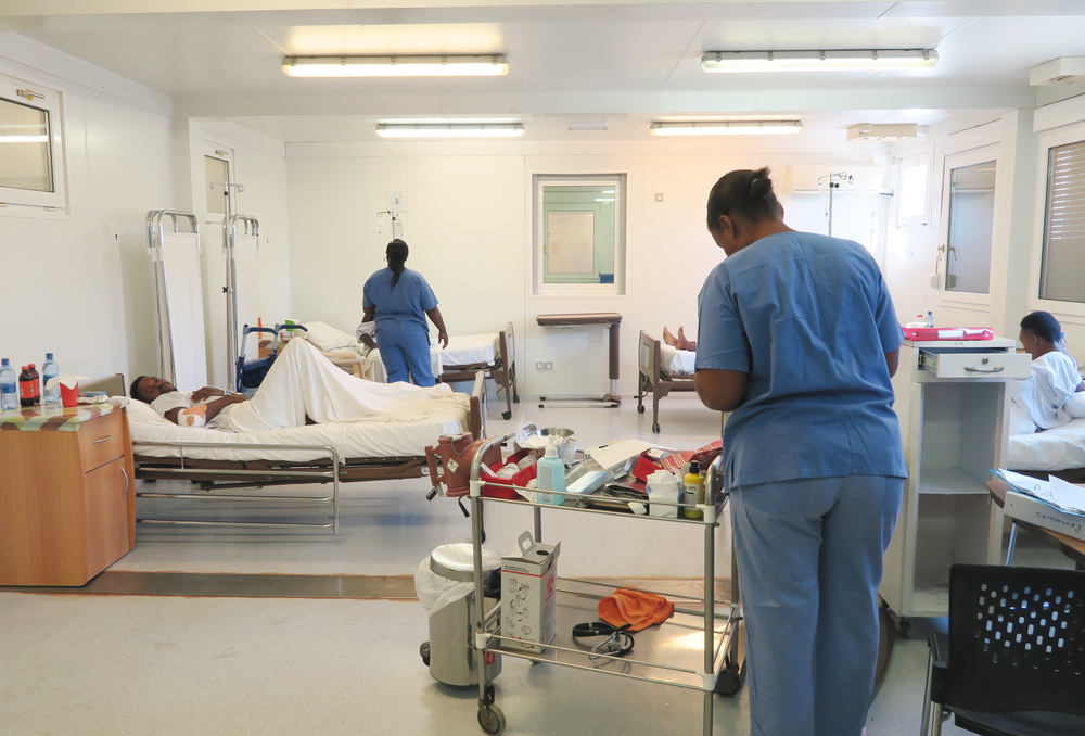 De afdeling intensieve zorg in het nieuwe ziekenhuis in Tabarre. © Caroline Frechard, november 2019