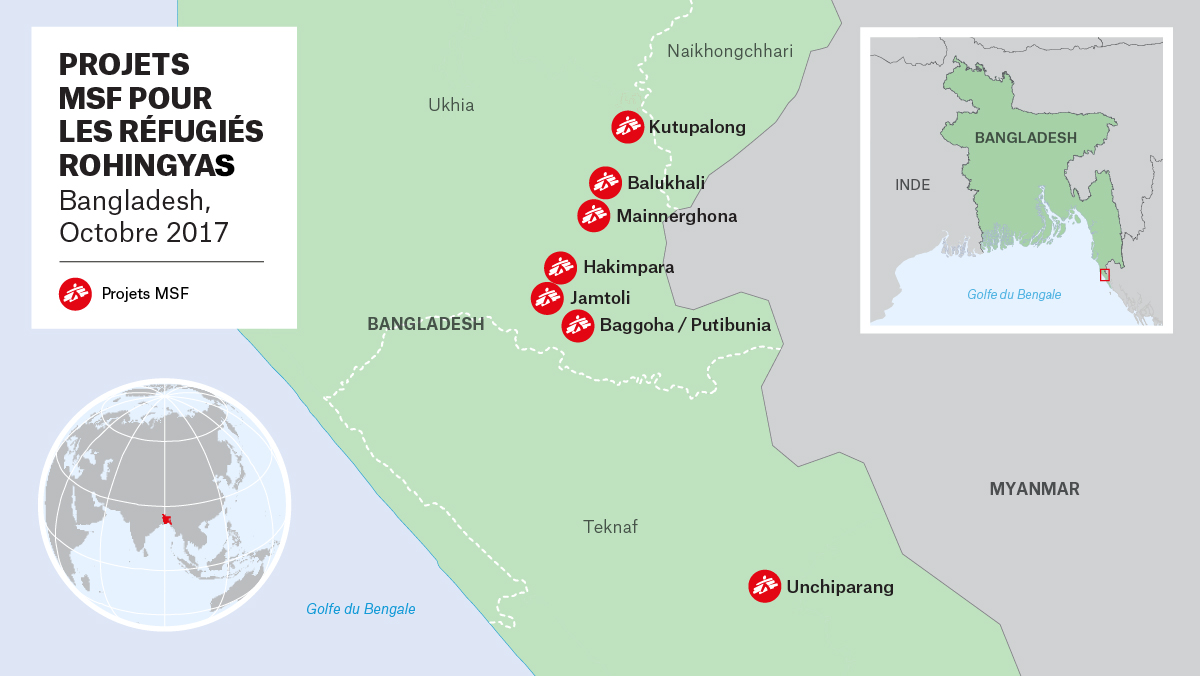 Projets menés par MSF pour les réfugiés Rohingyas au Bangladesh
