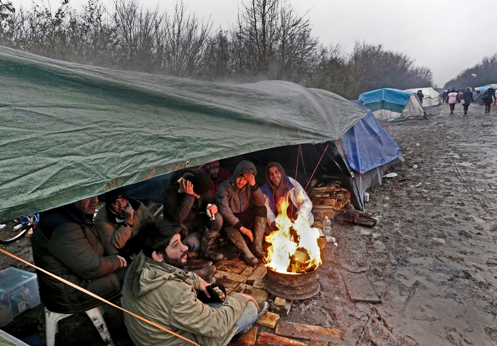 De levensomstandigheden in de vluchtelingenkampen zijn beneden alle peil. © Jon Levy/AZG. Frankrijk, 2016.