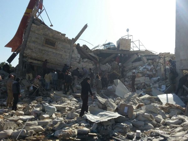 Het ziekenhuis in Idlib werd volledig verwoest door een aanval. ©AZG