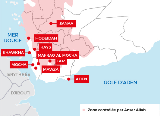 carte des activités MSF au Yémen