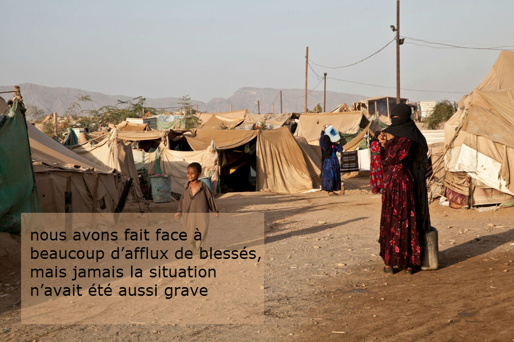 Un camp de réfugiés au Yemen fin mars © MSF