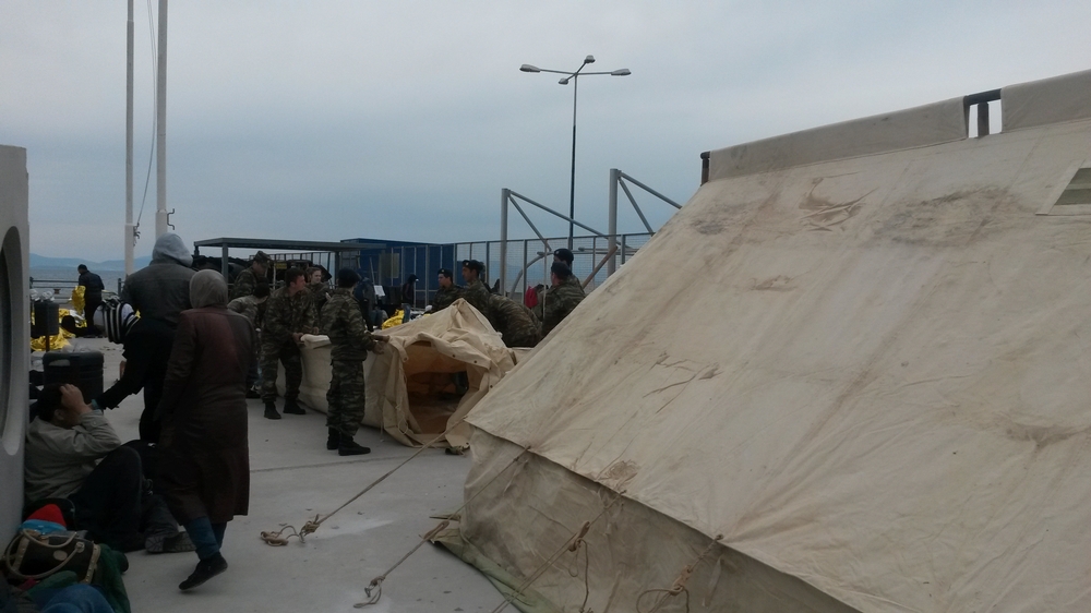 Infrastructures d'accueil pour migrants sur l'ile de Kos début avril. © Alexandros Kataropoulos/MSF