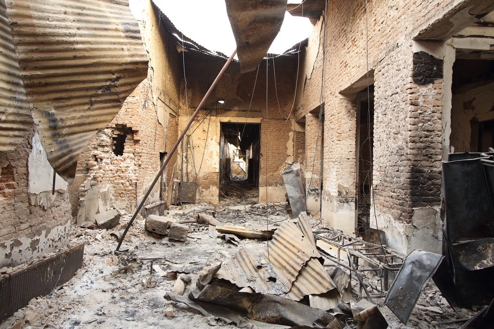 Het ziekenhuis van Kunduz na de luchtaanval. © Andrew Quilty/Oculi
