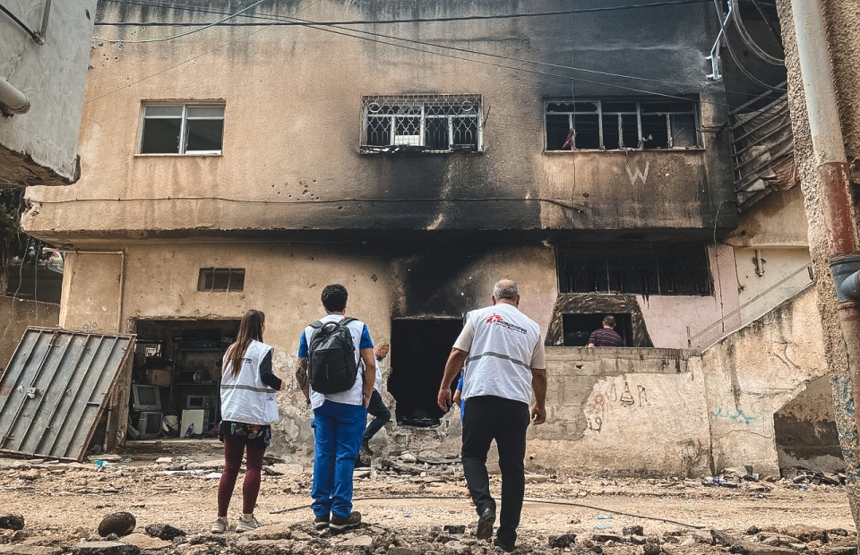 Le personnel de MSF mesure les dégâts à Jénine