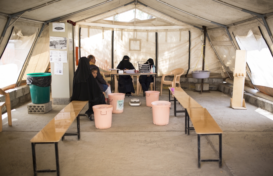 Een choleracentrum in Jemen