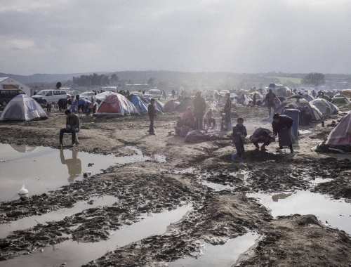 Camps de réfugiés d'Idomeni en Grèce