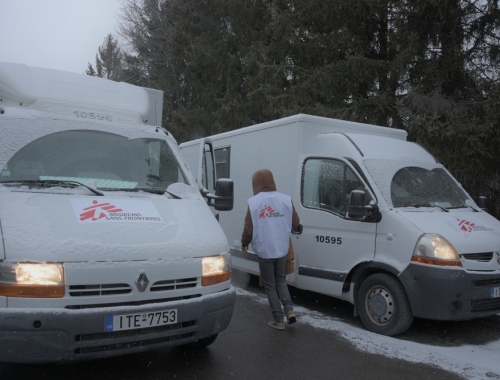 Cliniques mobiles à la frontière entre la Pologne et l'Ukraine
