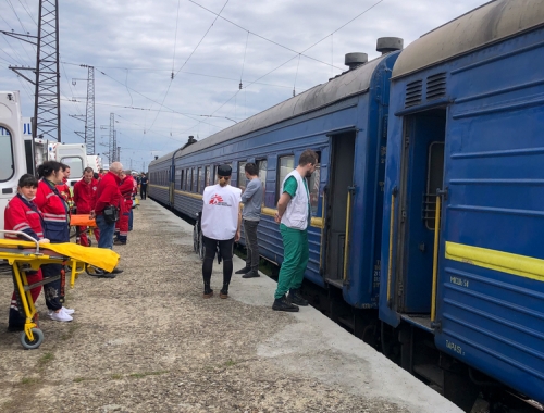 train médicalisé de MSF en Ukraine