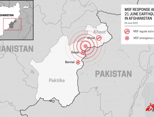 Carte sur le tremblement de terre en Afghanistan.