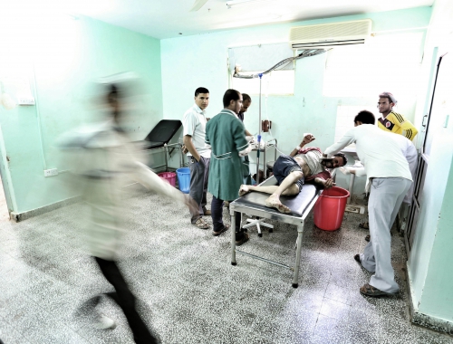 Département des urgences de l’hôpital AL-Nasr, dans le gouvernorat d’Al-Dhale, au sud du Yémen. © Mohammed Sanabani