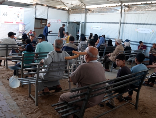 Wachtzaal in ziekenhuis in Gaza