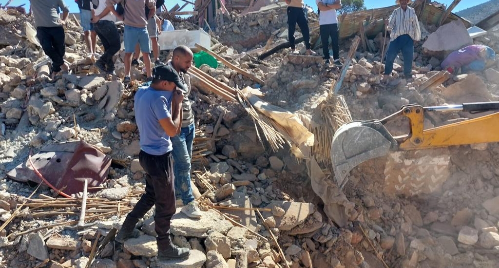 photos des évaluations en cours à Amizmiz et Taharat, dans le centre du Maroc