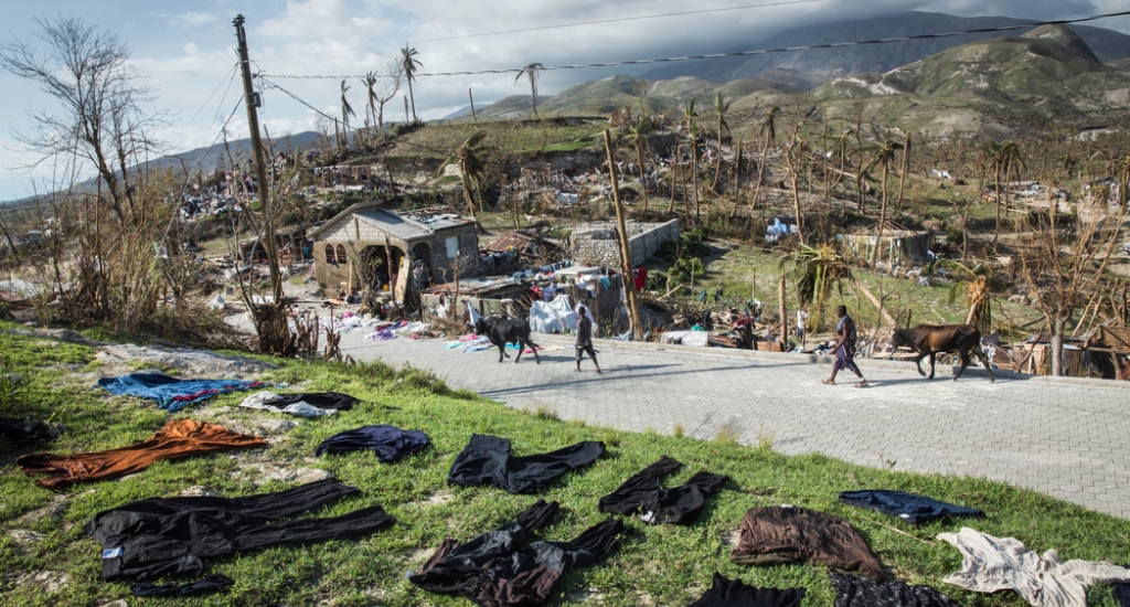 La ville de Roche-a-Bateau dévastée suite à l'ouragan Matthew © Andrew McConnell. MSF. Haïti, 2016.
