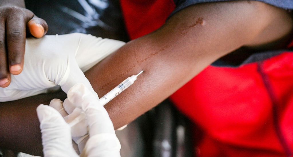 Artsen Zonder Grenzen vaccineert tegen mazelen in Conakry, Guinée.